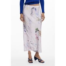 【5サイズ展開/XS/XL】アートフラワー柄のロングスカート