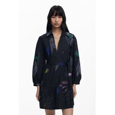 【5サイズ展開/XS/XL】ショートシャツドレス