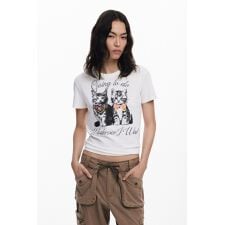 デシグアル(Desigual)のキャットメッセージプリントTシャツ