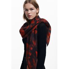 赤い花の長方形のスカーフ