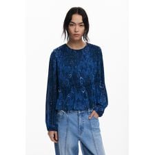 プリーツブラウス長袖