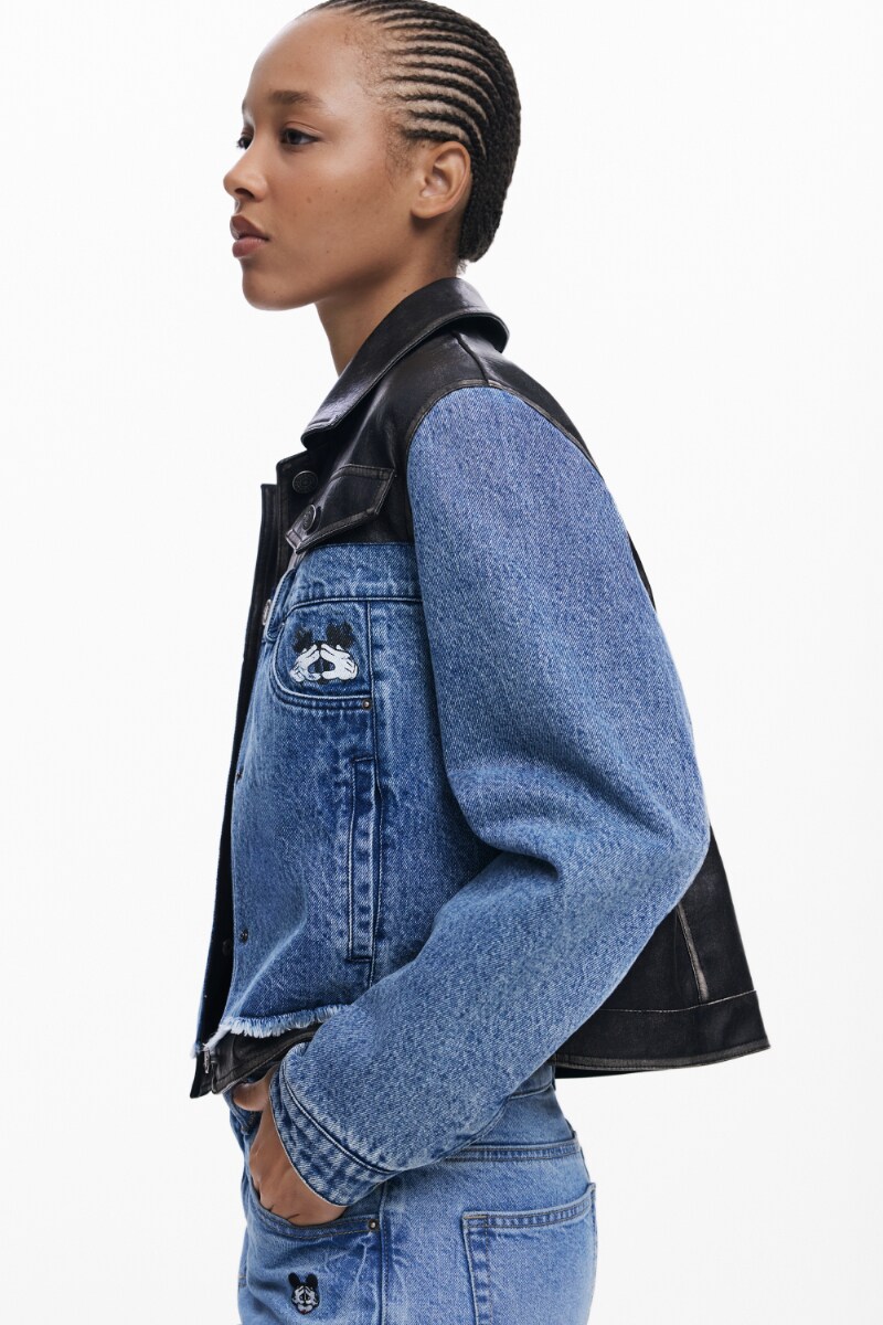 デシグアル（Desigual）/【5サイズ展開/XS/XL】ミッキーマウス ワックスデニムジャケット 5サイズ展開/XS/XL】ミッキーマウス ワックスデニムジャケット