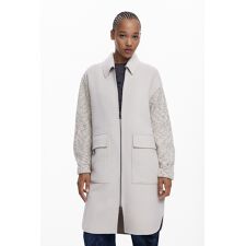 【5サイズ展開/羊毛MIX/軽量】コンビネーションウールコート