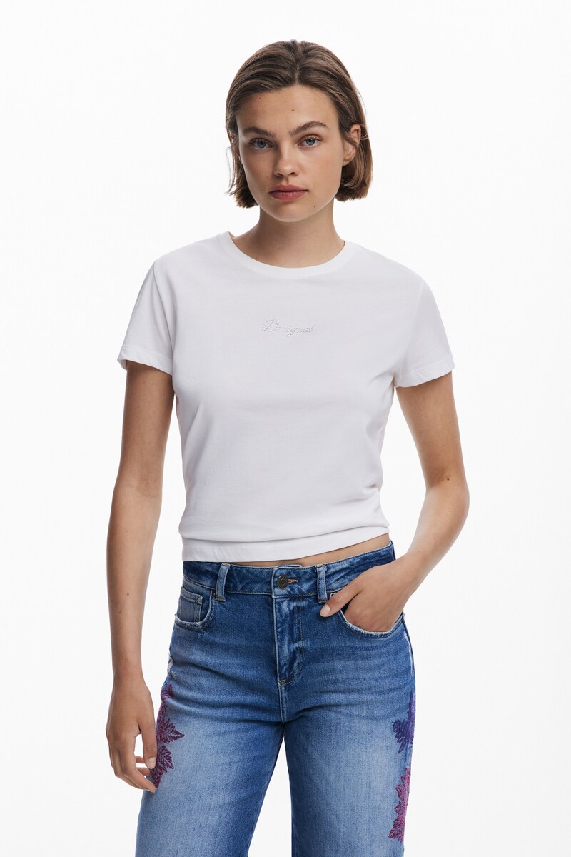 6サイズ展開/34/44】刺繍入りカウボーイクロップドデニムパンツ