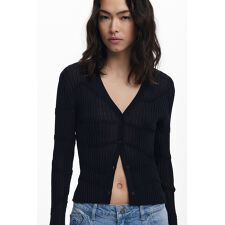 【5サイズ展開】テクスチャ付きフィットカーディガン