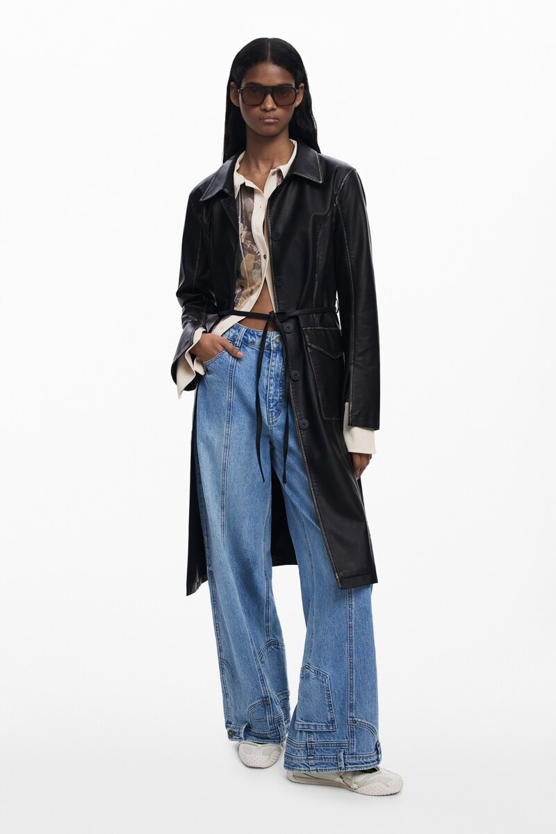 5サイズ展開】レザー風ロングジャケット | デシグアル(Desigual