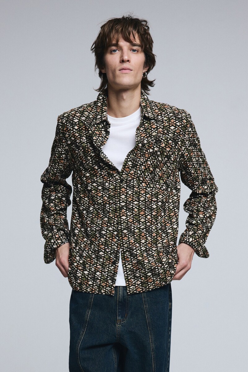 【NEW】デシグアル（Desigual）/【4サイズ展開】ジャカード フロックプリントシャツ 2026SS 新作 4サイズ展開】ジャカード フロックプリントシャツ 2026SS 新作