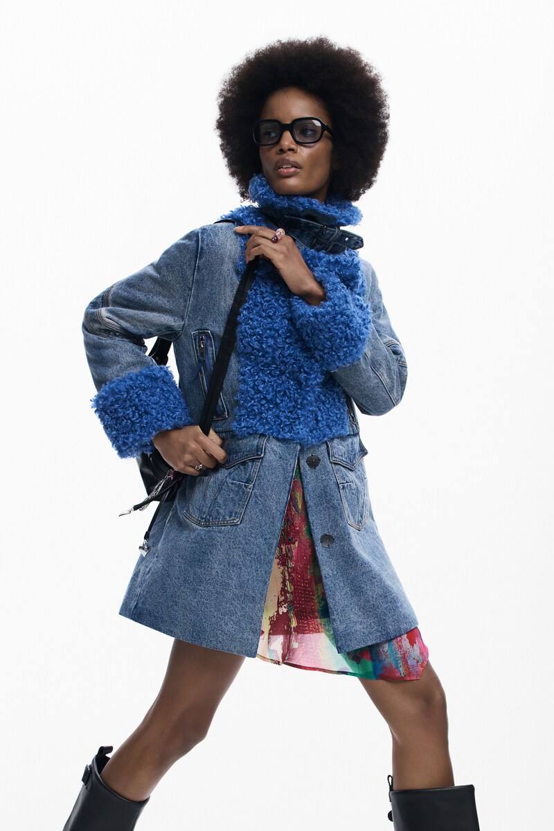 【NEW】デシグアル（Desigual）/【5サイズ展開】デニムとファーのハイブリッドコート 2026SS 新作 5サイズ展開】デニムとファーのハイブリッドコート 2026SS 新作