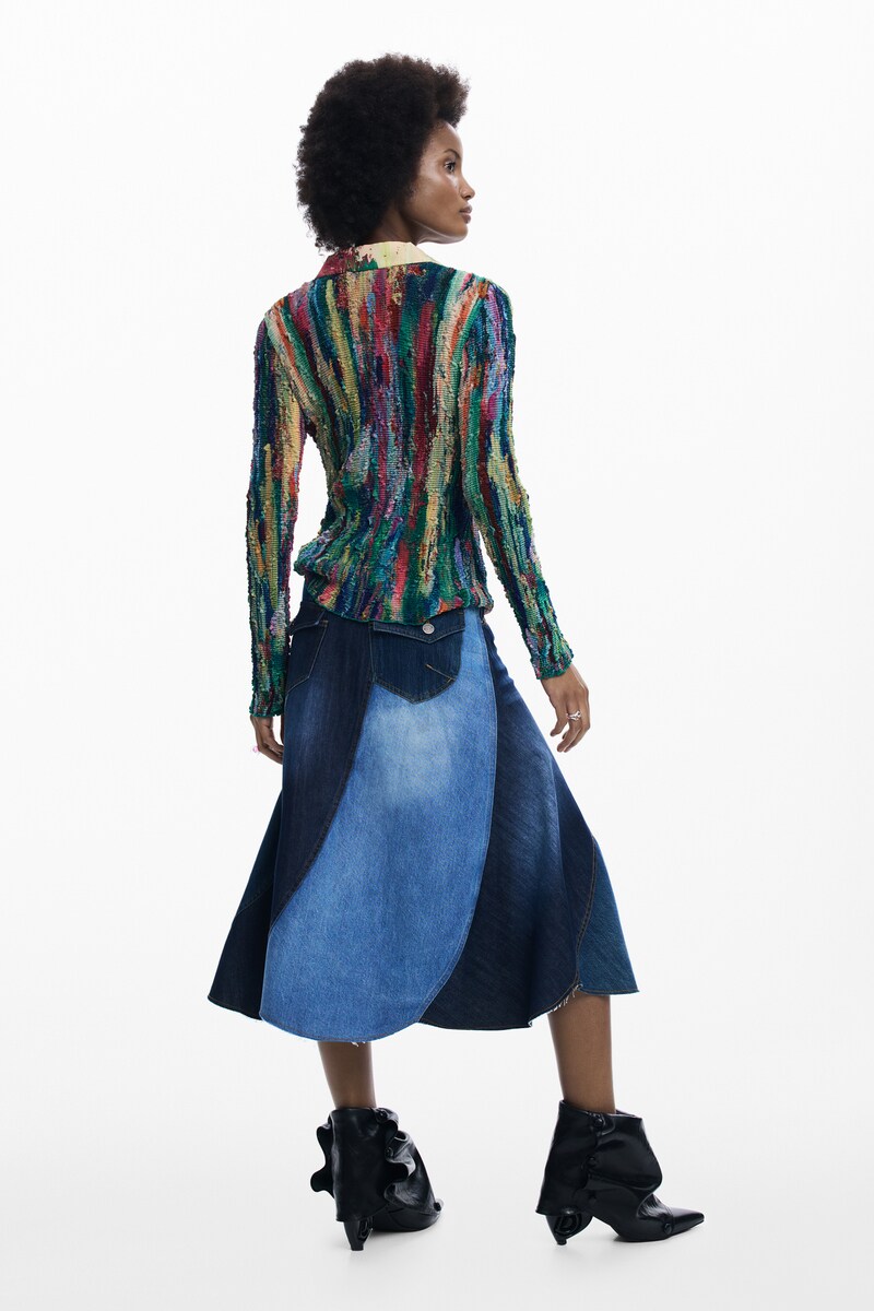 5サイズ展開】デニムパッチ フレアスカート 2026SS 新作 | デシグアル