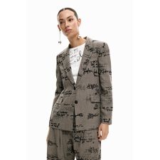 【5サイズ展開】レタリングチェック柄のジャケット 2026SS 卒業式 入学式 セレモニー