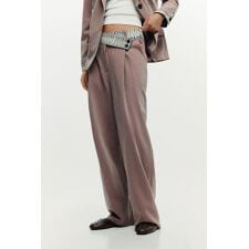 【5サイズ展開】デニムウエストアクセント ワイドロングパンツ 2026SS