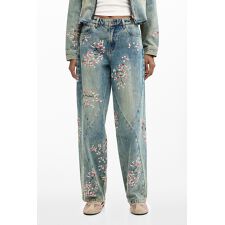 【6サイズ展開】フラワー刺繍フルイドデニムパンツ 2026SS