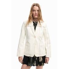 【5サイズ展開】アシンメトリーストライプのコットンブレザー 2026SS 新作