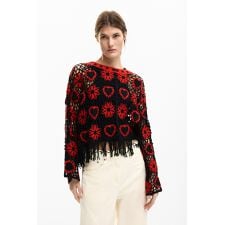 ハート柄のクロシェセーター 2026SS 新作