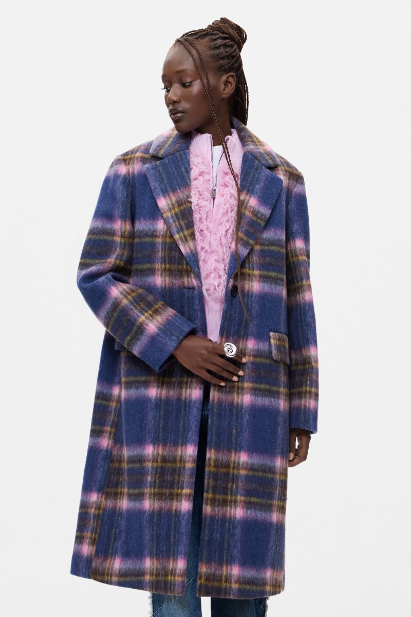 5サイズ展開】ウール混ロングチェックコート 2026aw 新作 | デシグアル