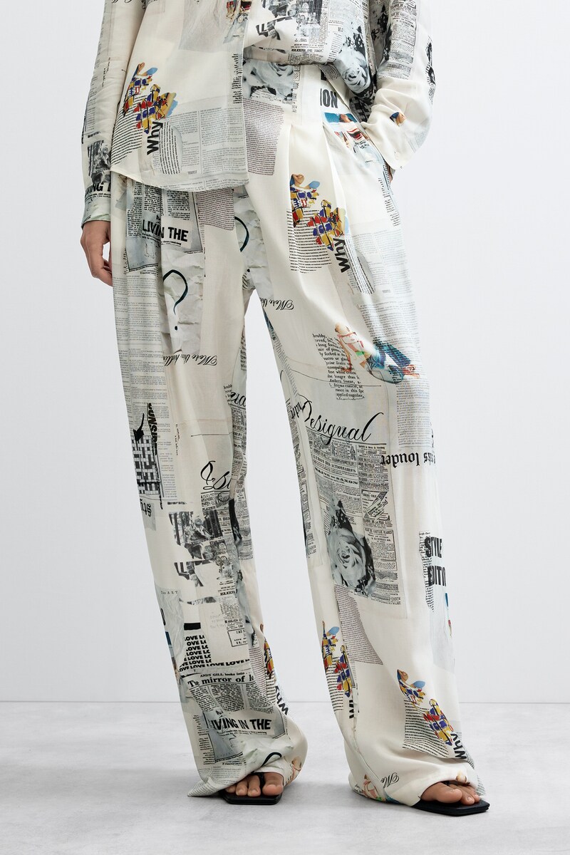 5サイズ展開】newspaper柄ワイドパンツ 2026aw 新作 | デシグアル