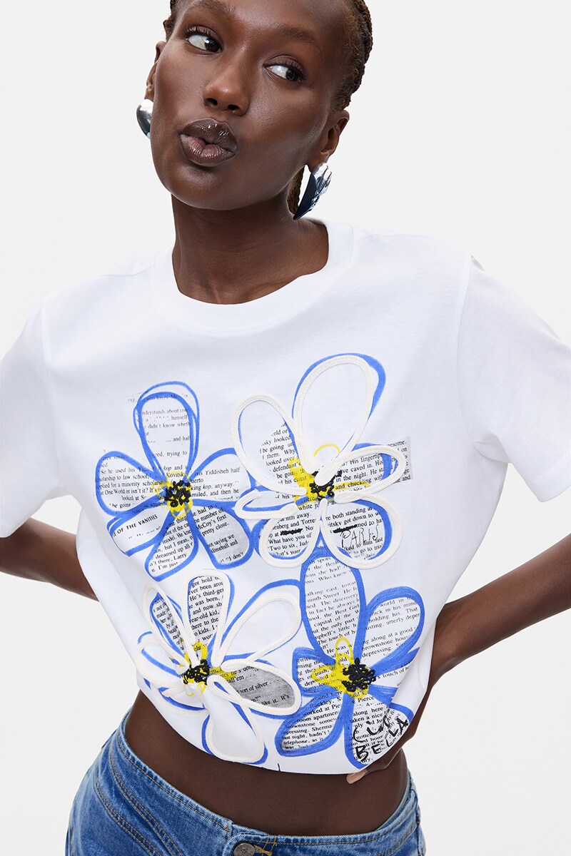 Plantation プランテーション 25年モデル ステムフラワーTシャツ M 5サイズ展開】4フラワープリントTシャツ 2026aw 新作 | デシグアル