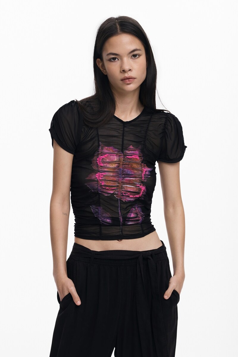5サイズ展開】フラワープリントシアーTシャツ 2026aw 新作