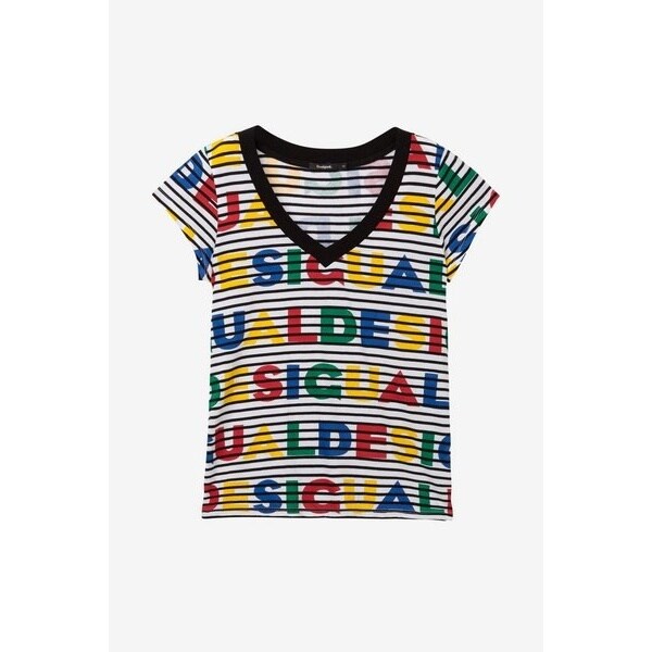 ロゴ入りボーダー柄Tシャツ DSGL | デシグアル(Desigual) | 19SWTKCE