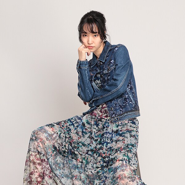 Desigual デシグアル ふかふか ロング デニムジャケット デシグアル Desigual デニムジャケットフード （ブルー） -靴