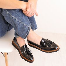 【軽量】厚底タッセルローファー