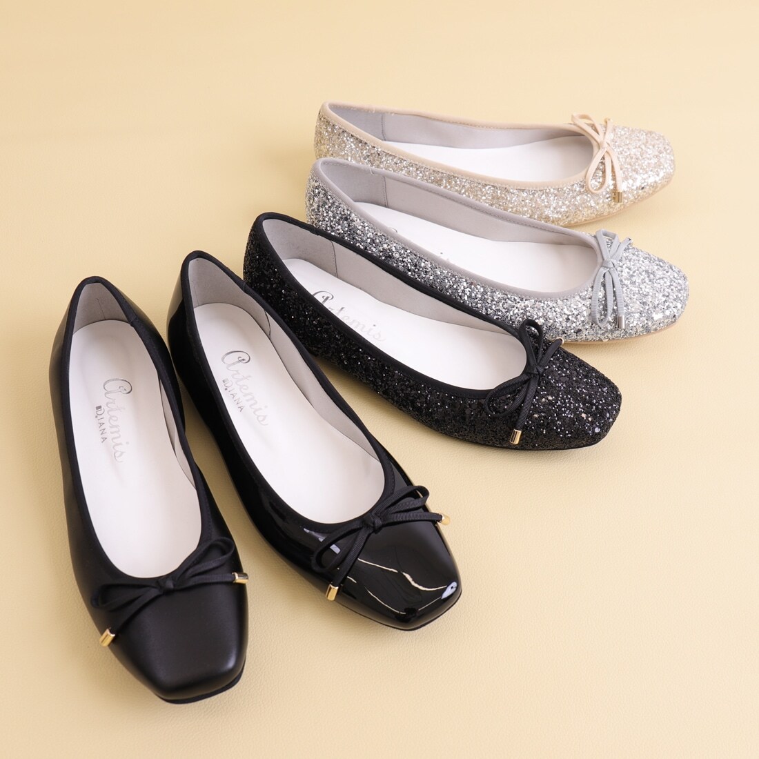 【最終値下げ！】diana スクエアトゥバレエシューズ 片足100g】超軽量スクエアトゥバレエシューズ | アルテミス by