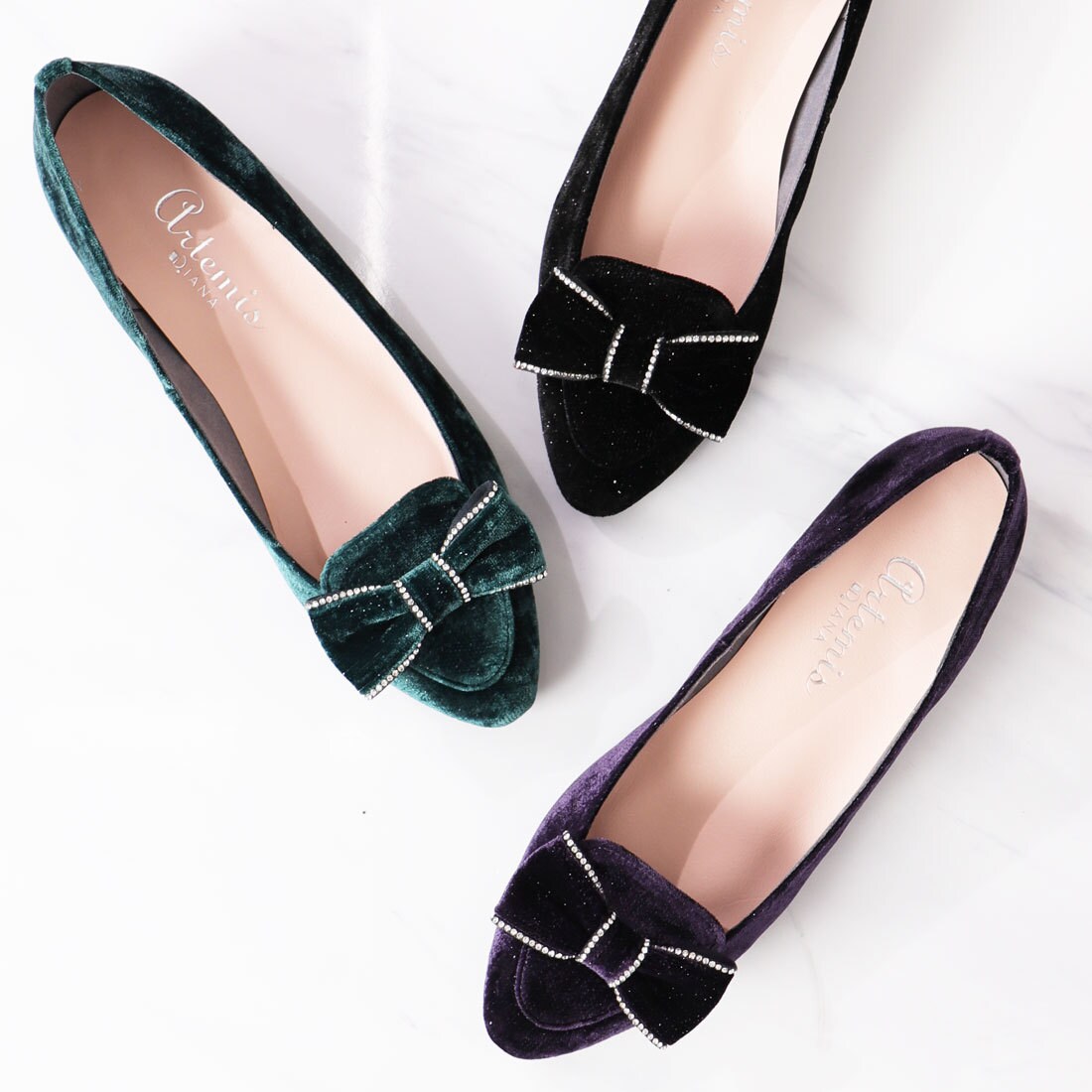 グログランリボンヒールアップローファー | アルテミス by ダイアナ