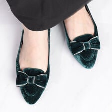 ラインストーントリミングリボン　ラメベルベットローファー