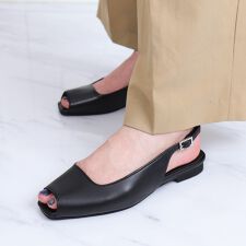 【片足120g】超軽量　オープントゥバックストラップフラットシューズ