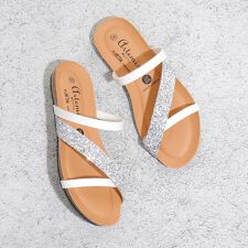 【PLAKTON】カラー別注　バイカラーグリッターサンダル