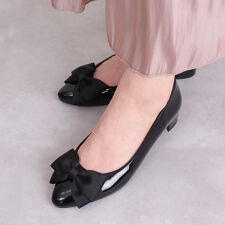 【25秋冬新作】リボンモチーフ　ラウンドトゥパンプス