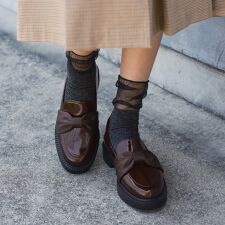 【25秋冬新作】グログランリボン厚底ローファー