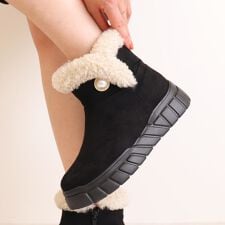 スニーカーソール　ボア切替えムートンブーツ