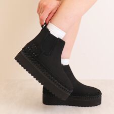 【軽量】厚底フェイクムートンブーツ