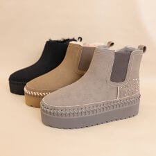 【軽量】厚底フェイクムートンブーツ