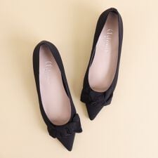 【26春夏新作】ビッグリボン　ポインテッドトゥパンプス