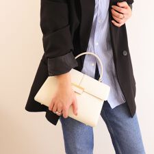【26春夏新作】ショルダーベルト付属　2WAYスクエアハンドバッグ