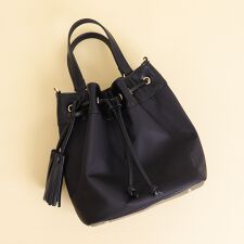 【26春夏新作】ショルダーベルト付属　2WAYナイロン巾着バッグ