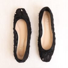 【片足120g】軽量　リボンモチーフ シアージョーゼットバレエシューズ