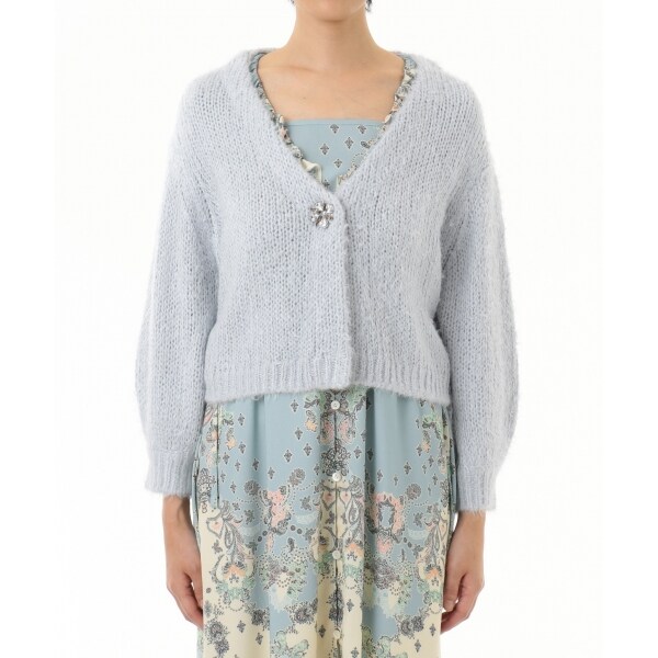 【美品】GRACE KNITWEAR シルク コットン ニットカーディガン M シルクローゲージニットカーディガン | グレースコンチネンタル