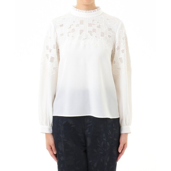 グレースコンチネンタル　スタンドカラー刺繍ブラウス スタンド刺繍ブラウス | グレースコンチネンタル(GRACE