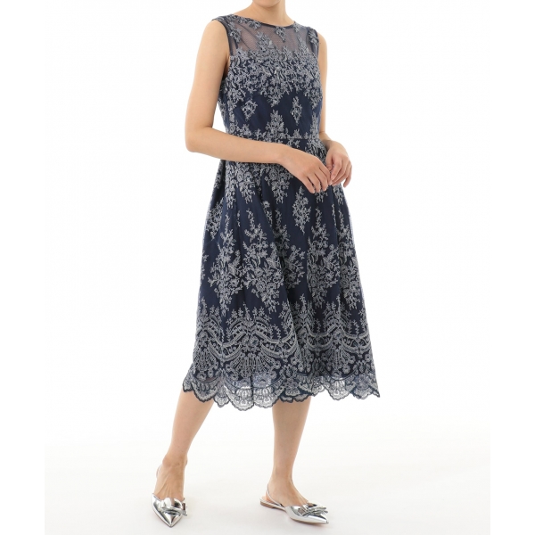 ラメフラワー刺繍ドレス | グレースコンチネンタル(GRACE CONTINENTAL) | マルイウェブチャネル