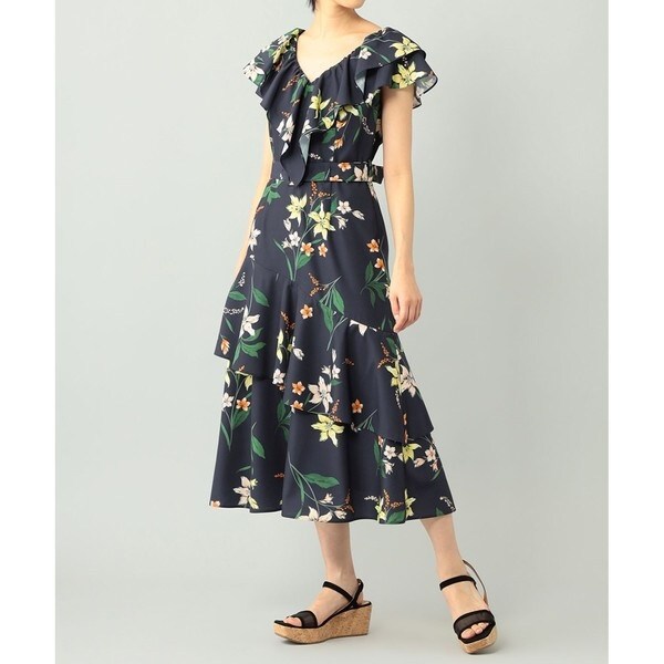 フラワープリントフリルドレス | グレースコンチネンタル(GRACE