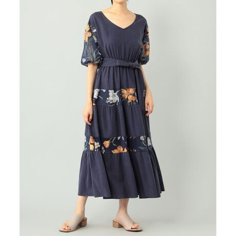 フラワー刺繍ティアードワンピース | グレースコンチネンタル  