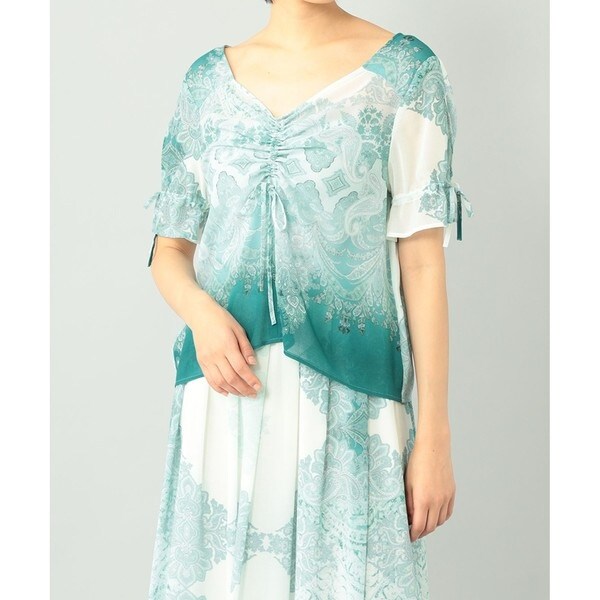 グレースコンチネンタル（GRACE CONTINENTAL）/エスニックプリントギャザートップ エスニックプリントギャザートップ | グレースコンチネンタル(GRACE