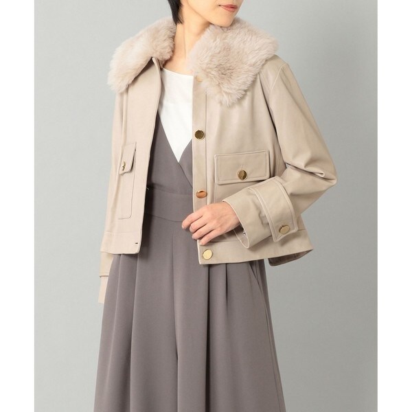 ウールボア衿レザージャケット | グレースコンチネンタル(GRACE