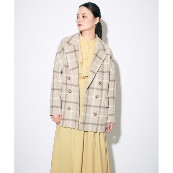 超美品 グレースコンチネンタル グレースクラス チェックコート グレンチェックチェスターコート / GRACE CONTINENTAL | GRACE