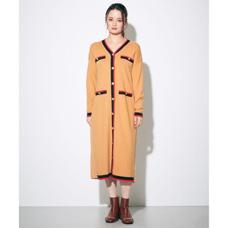 バイカラーロングニットカーディガン | グレースコンチネンタル(GRACE  