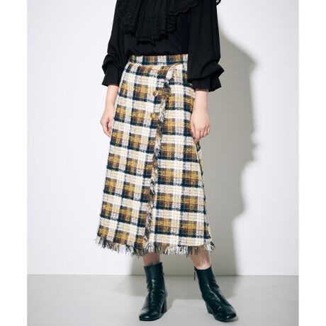 カラーツイードチェックスカート | グレースコンチネンタル(GRACE  