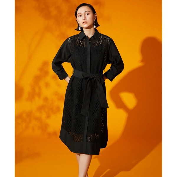 【美品】グレースコンチネンタル ジャガードサファリシャツ 38 ブルー ジュイジャガードサファリシャツ / GRACE CONTINENTAL | GRACE